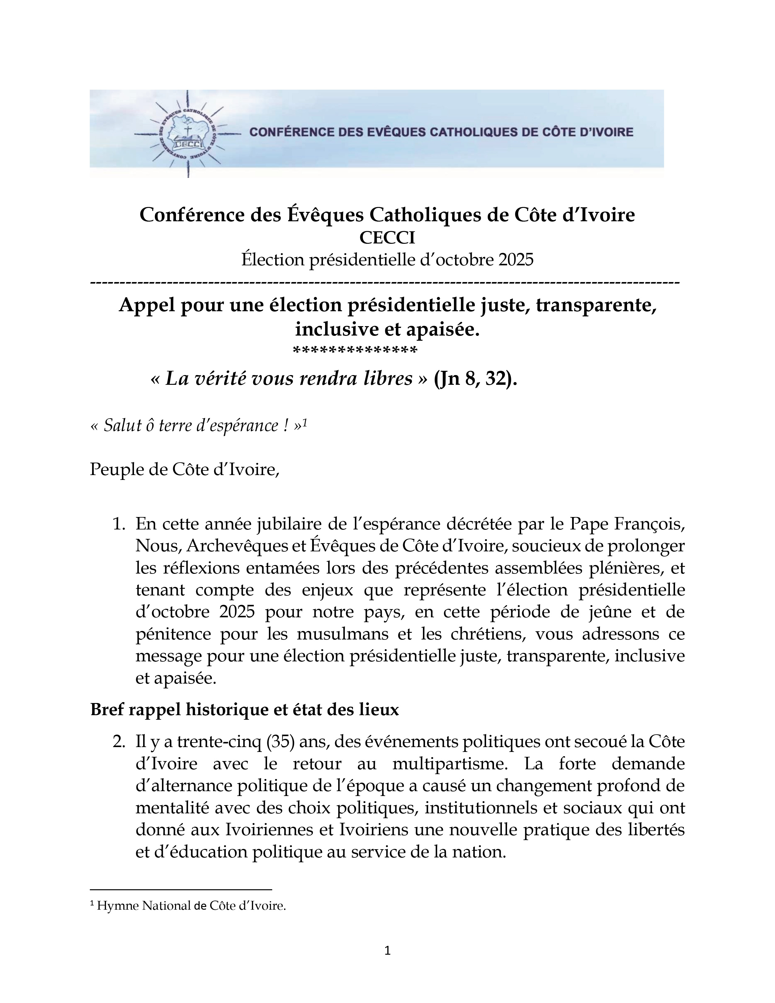 La conférence de ce lundi 24 mars 2025 animée par Son Excellence Mgr Marcelin YAO KOUADIO.